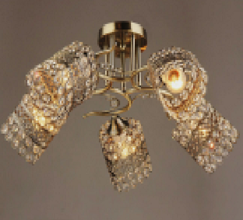 Люстра потолочная пятирожковая Мелодия Света E27 Золото фото Люстра потолочная пятирожковая Мелодия Света E27 Золото картинка